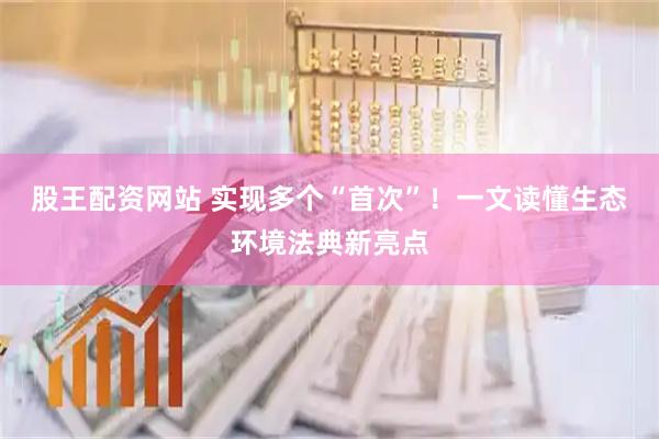 股王配资网站 实现多个“首次”！一文读懂生态环境法典新亮点
